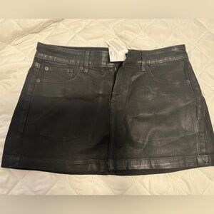 American Eagle Outfitters Shiny Black Mini Skirt